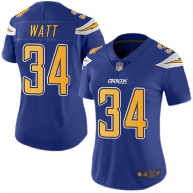 Los Angeles Chargers NFL Football Derek Watt Electric Blue Jersey Women Limited  #34 Rush Vapor Untouchable->women nfl jersey->Women Jersey